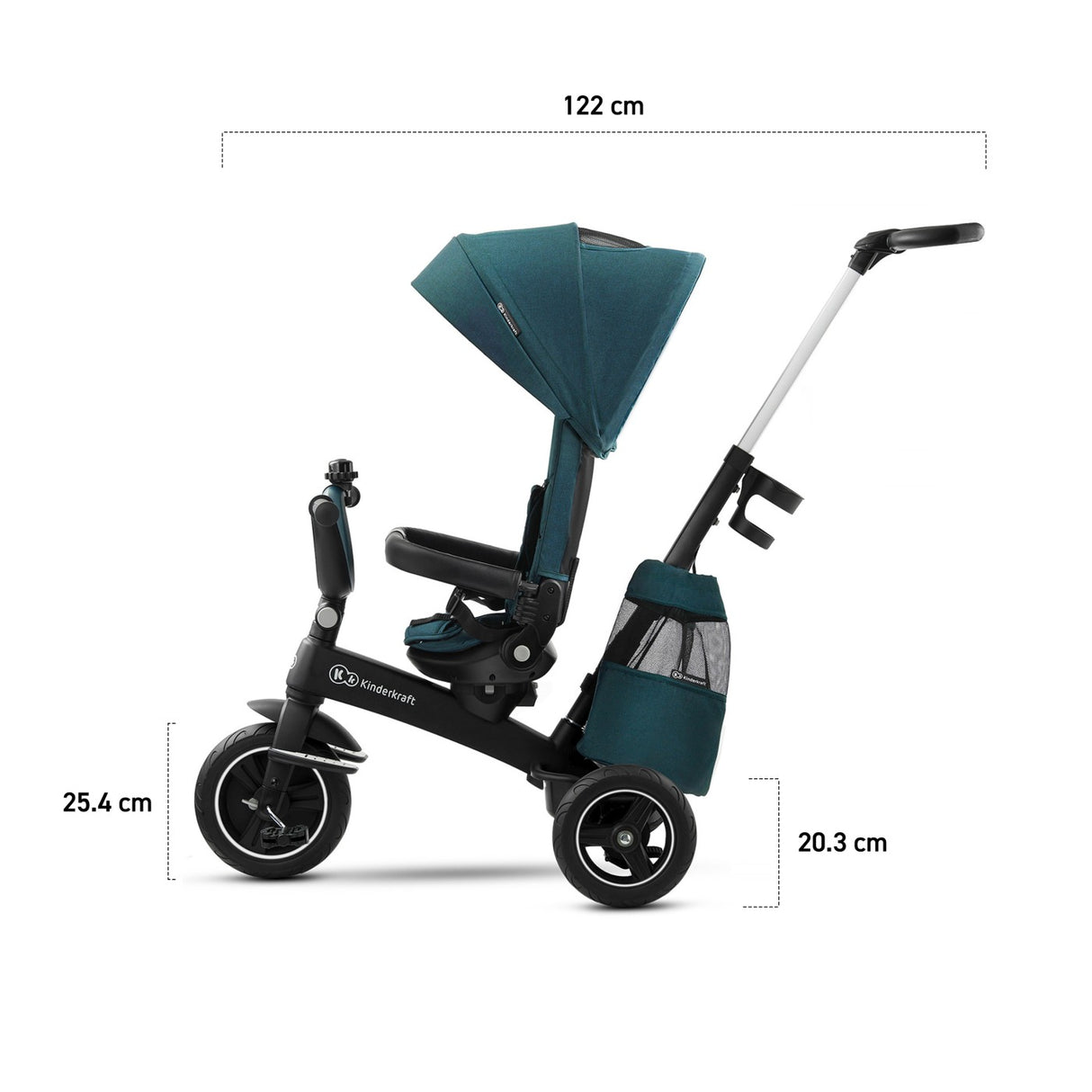 TRICICLETA KINDERKRAFT EASYTWIST, MIDNIGHT GREEN