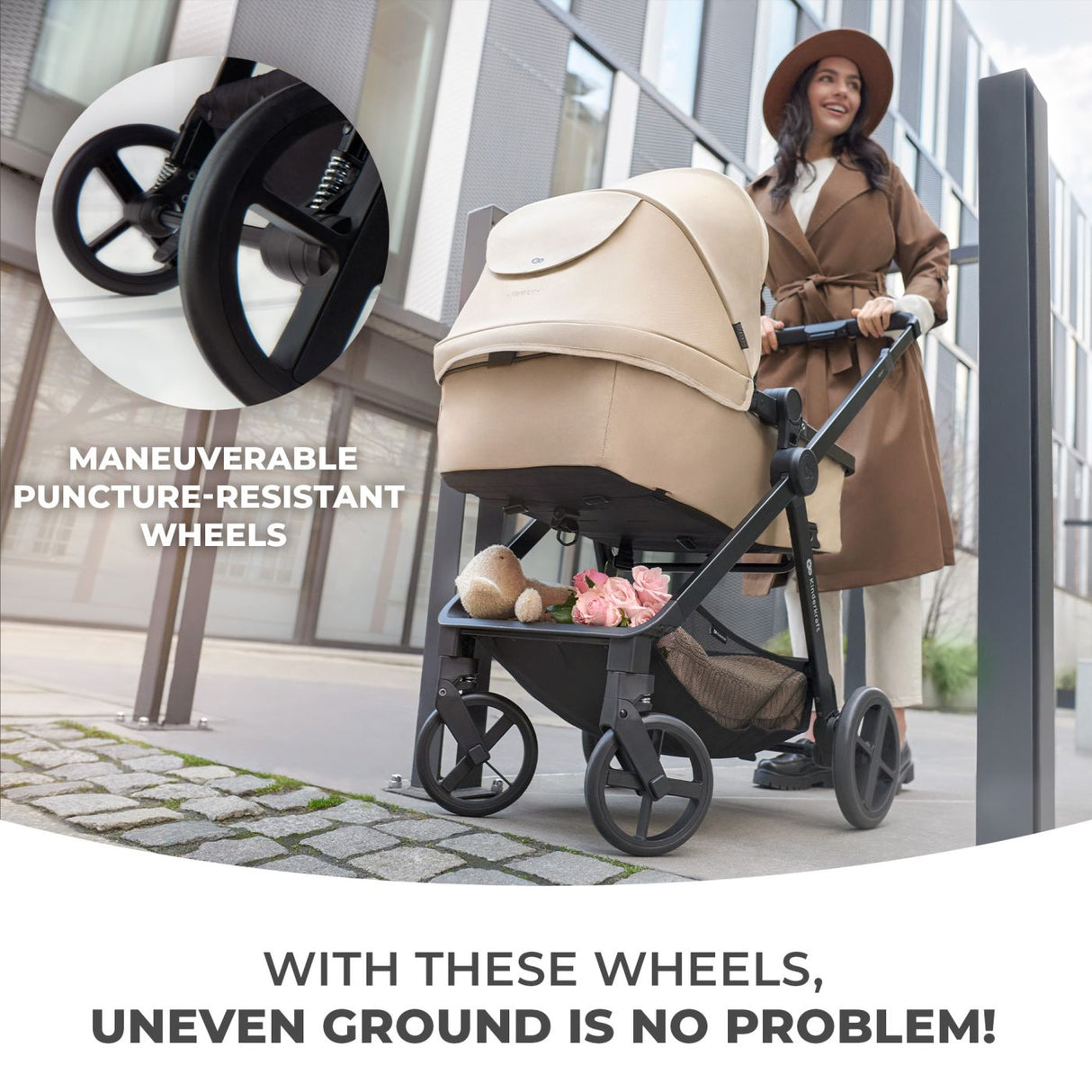 CARUCIOR KINDERKRAFT NEWLY, 3 IN 1, LIGHT GREY