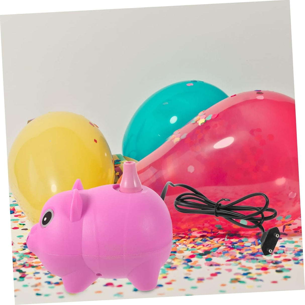 Pompa Electrica Pentru Umflat Baloane, 380 W, din Plastic, Model Porc, Roz - vivimall.ro