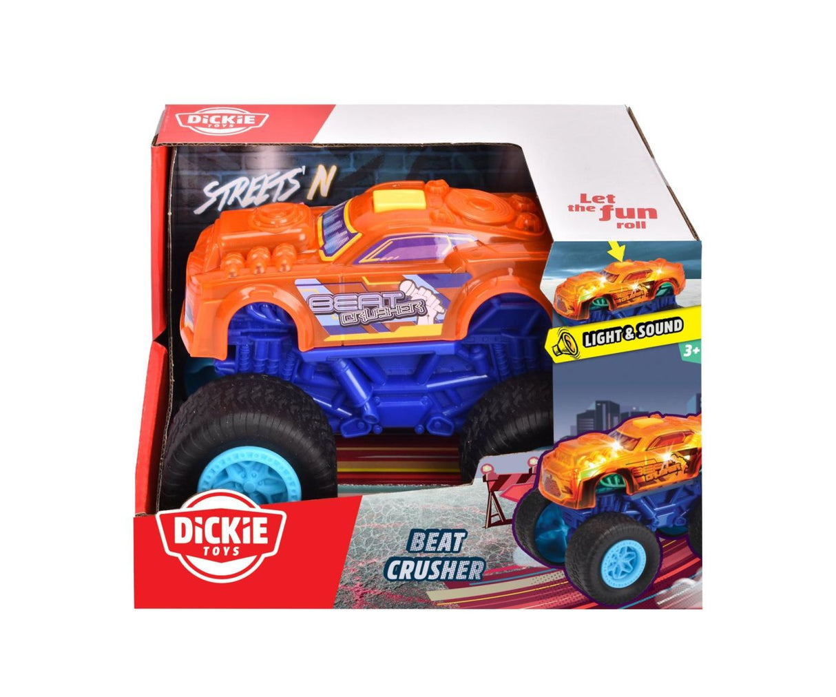 DICKIE MASINA DE TEREN BEAT CRUSHER CU LUMINI SI SUNETE 17CM