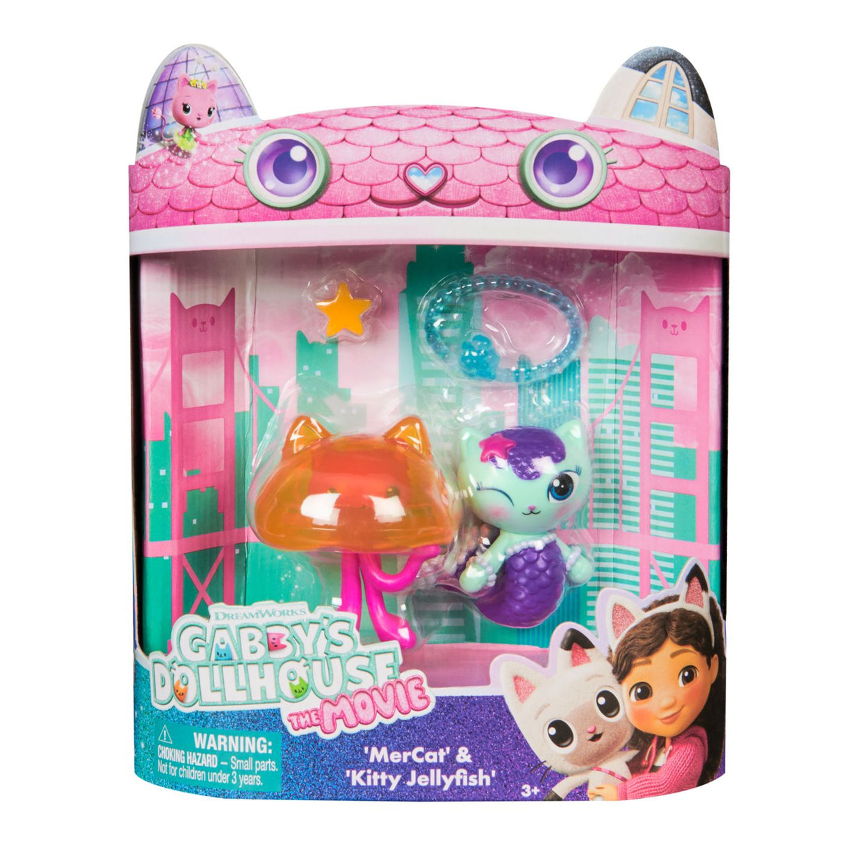GABBYS DOLLHOUSE FILMUL SET 2 FIGURINE MERCAT SI PISICUTA MEDUZA SI ACCESORII