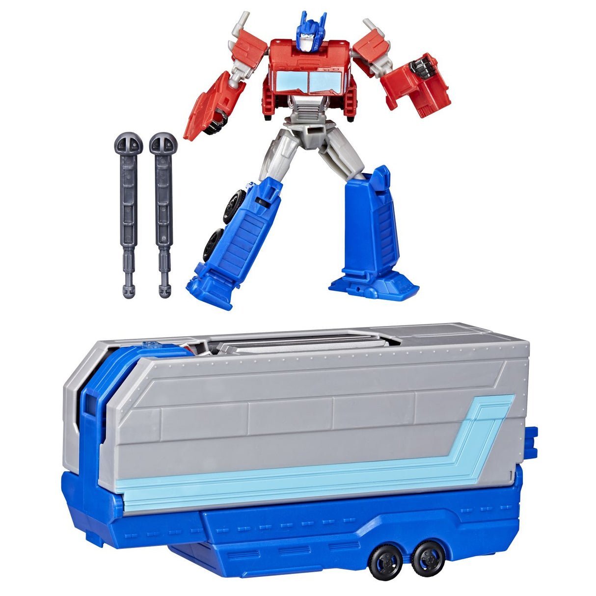 TRANSFORMERS EARTHSPARK CAMION CU REMORCA DE LUPTA OPTIMUS PRIME