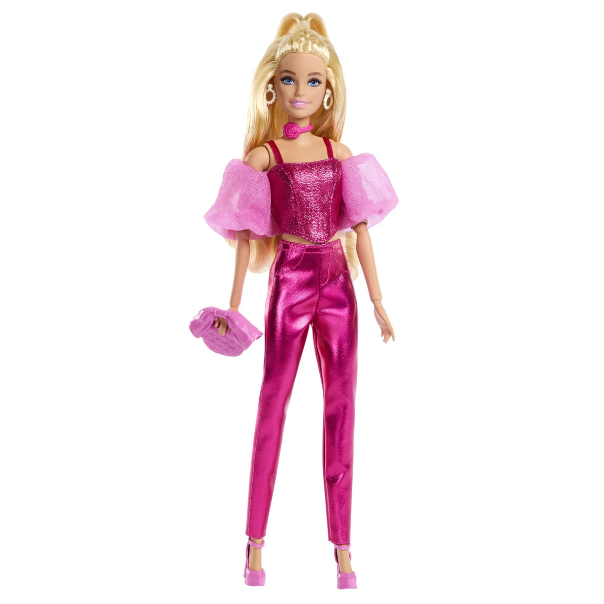 BARBIE DELUXE STYLE PAPUSA BARBIE TINUTA ROZ METALIZAT