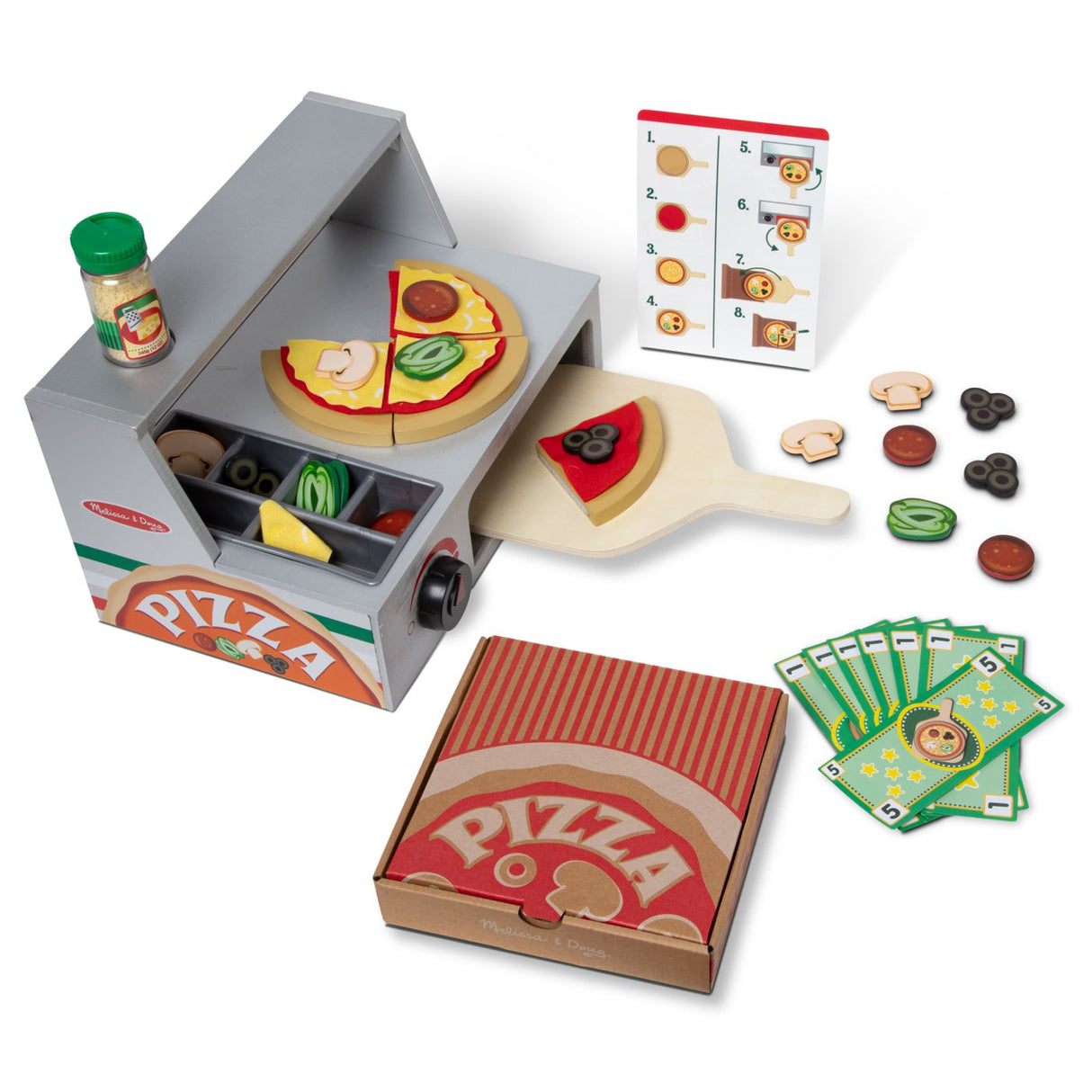 MELISSA AND DOUG TOP AND BAKE SET DE JOACA MASA DE FACUT PIZZA DIN LEMN