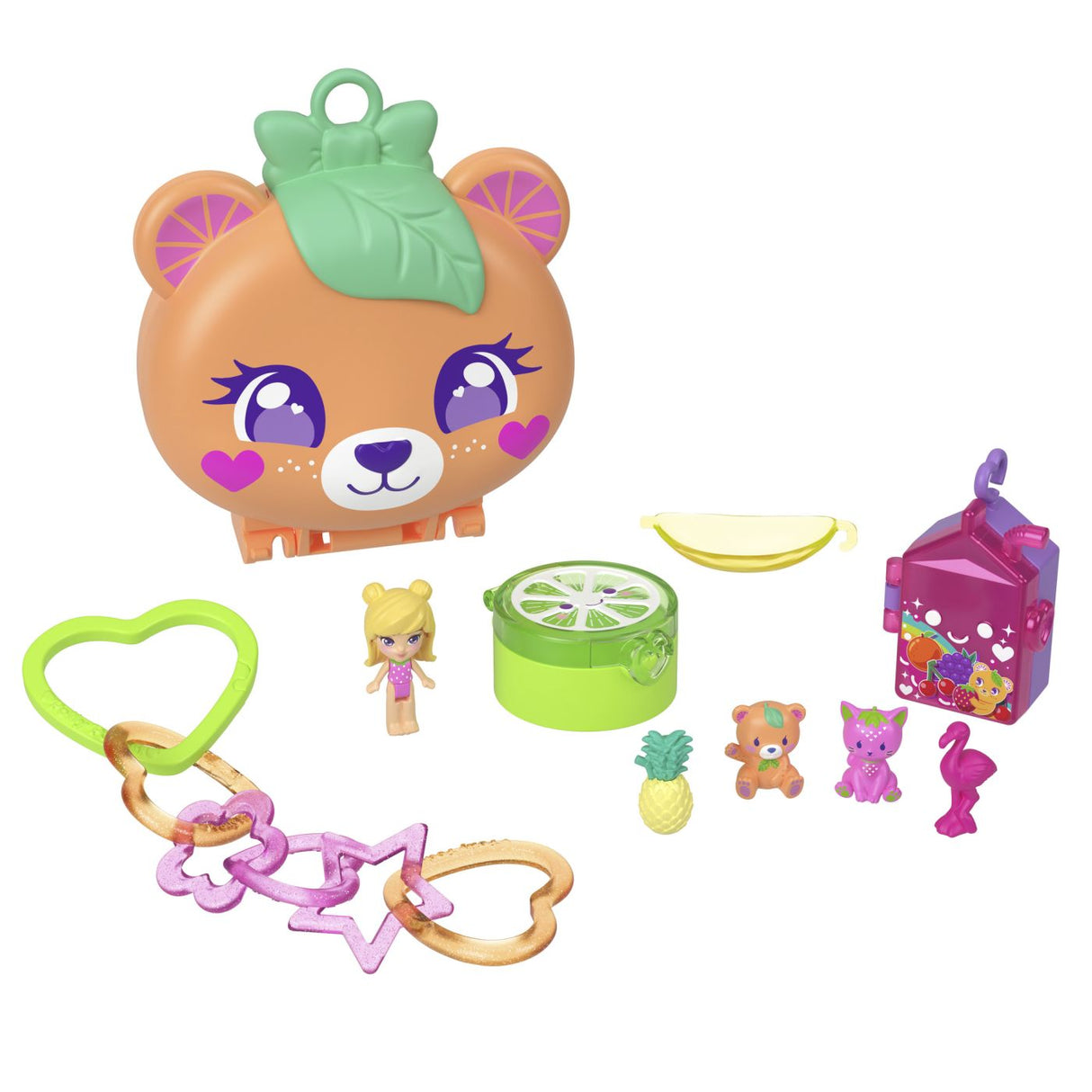 POLLY POCKET SET GENTUTA ANIMALUT URSULET ROZ CU ACCESORII
