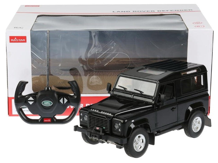 MASINA CU TELECOMANDA LAND ROVER DEFENDER NEGRU CU SCARA 1 LA 14