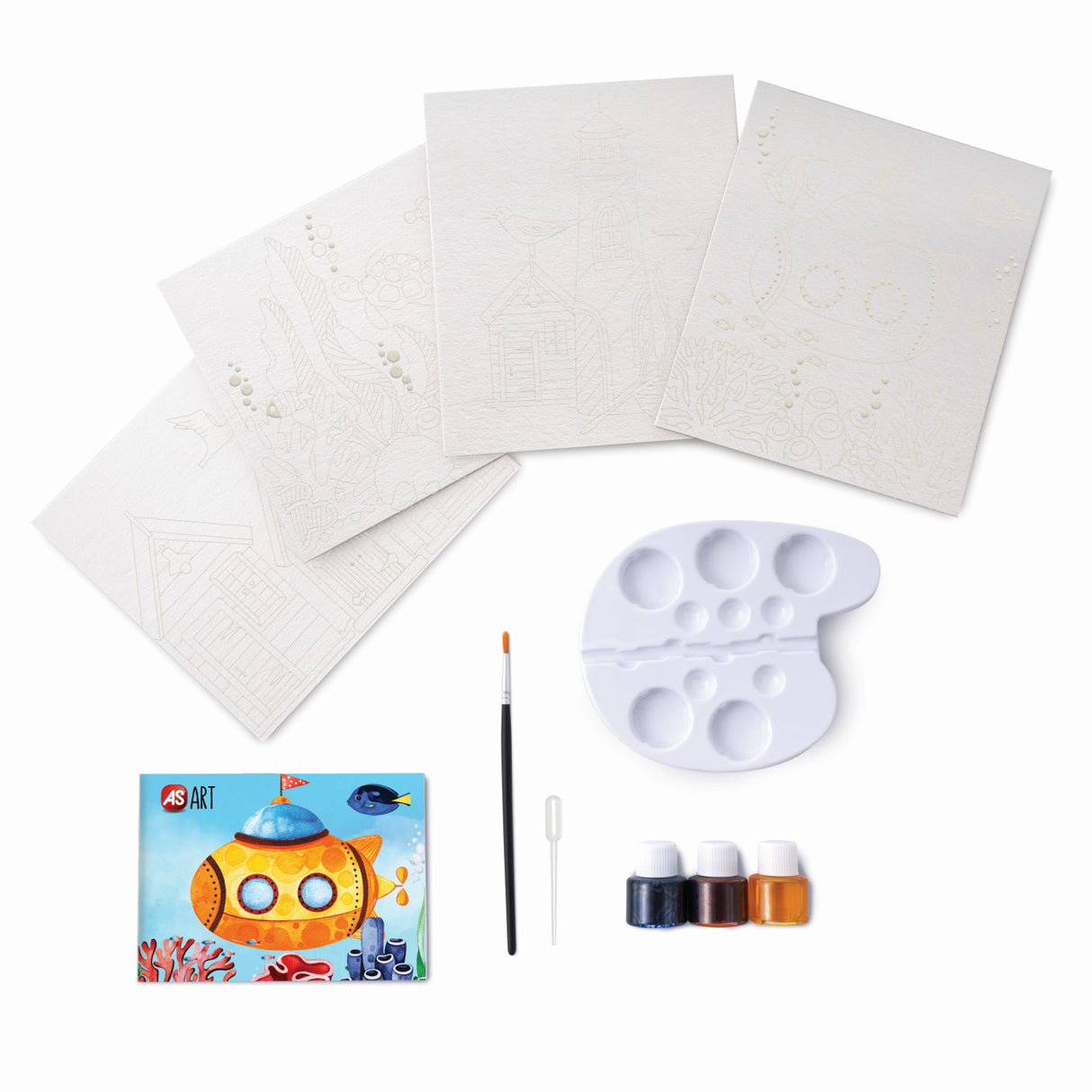 SET DESEN AS ART ACUARELA PEISAJ MARIN