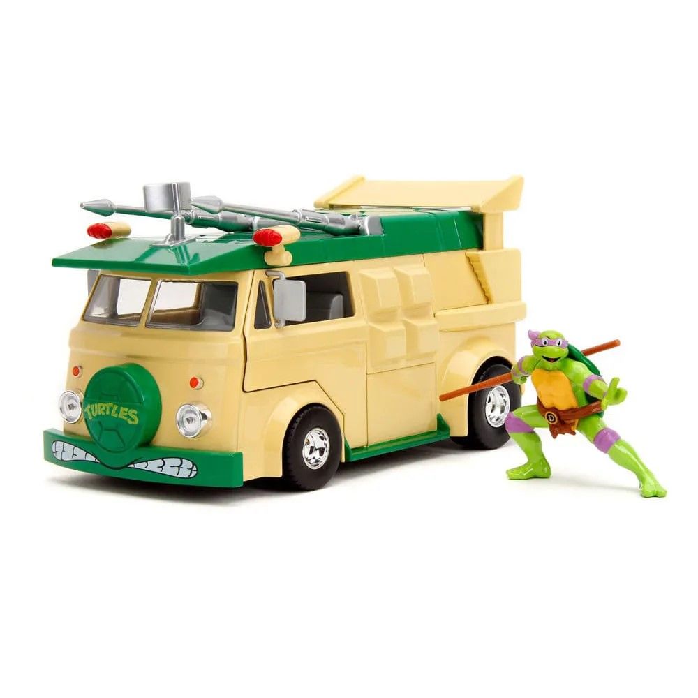 JADA TESTOASELE NINJA SET METALIC FIGURINA DONATELLO SI VAGONUL DE PETRECERE SCARA 1 LA 24