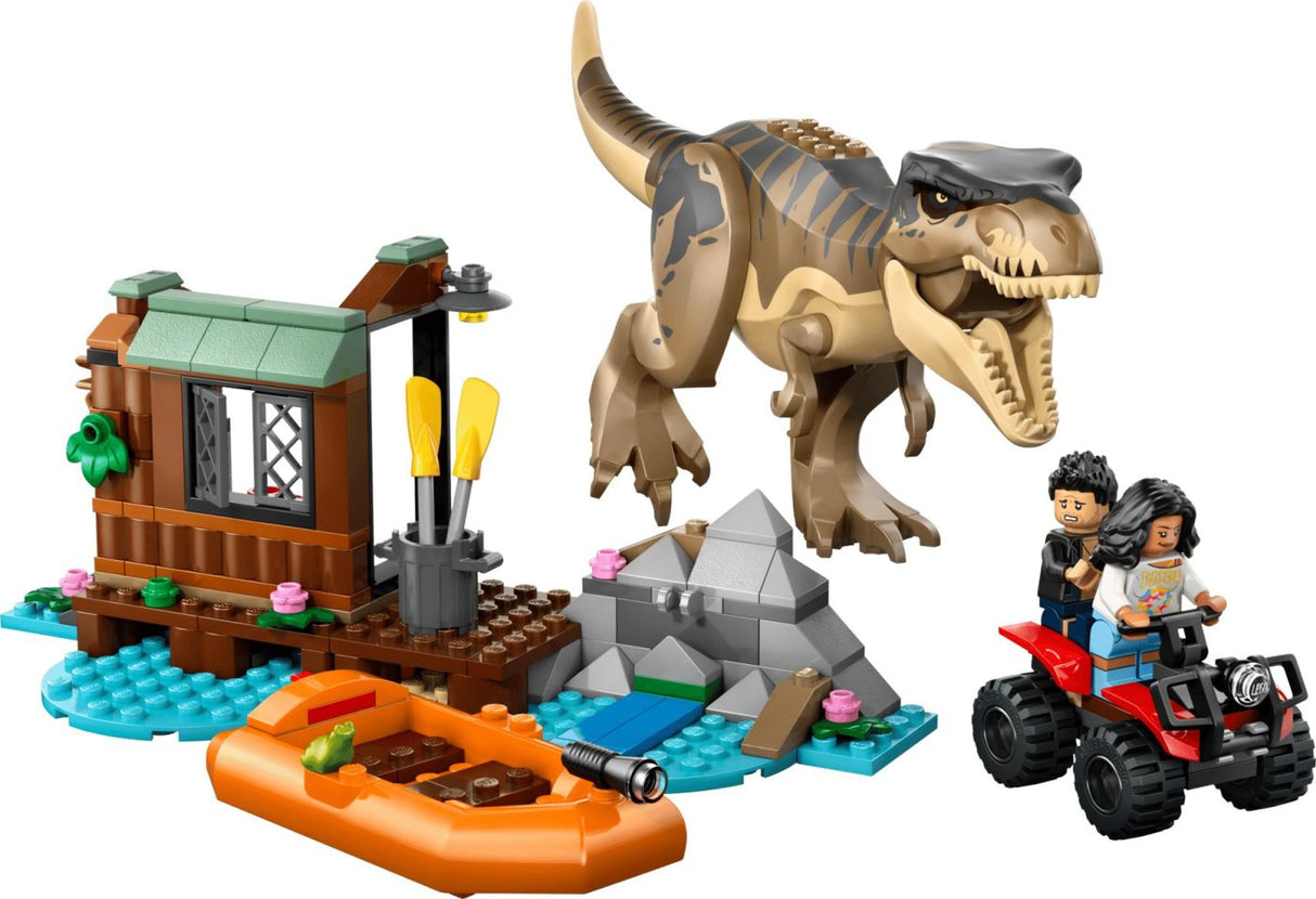 LEGO JURASSIC WORLD RENASTEREA EVADARE PE RAU DIN CALEA UNUI T REX 76975
