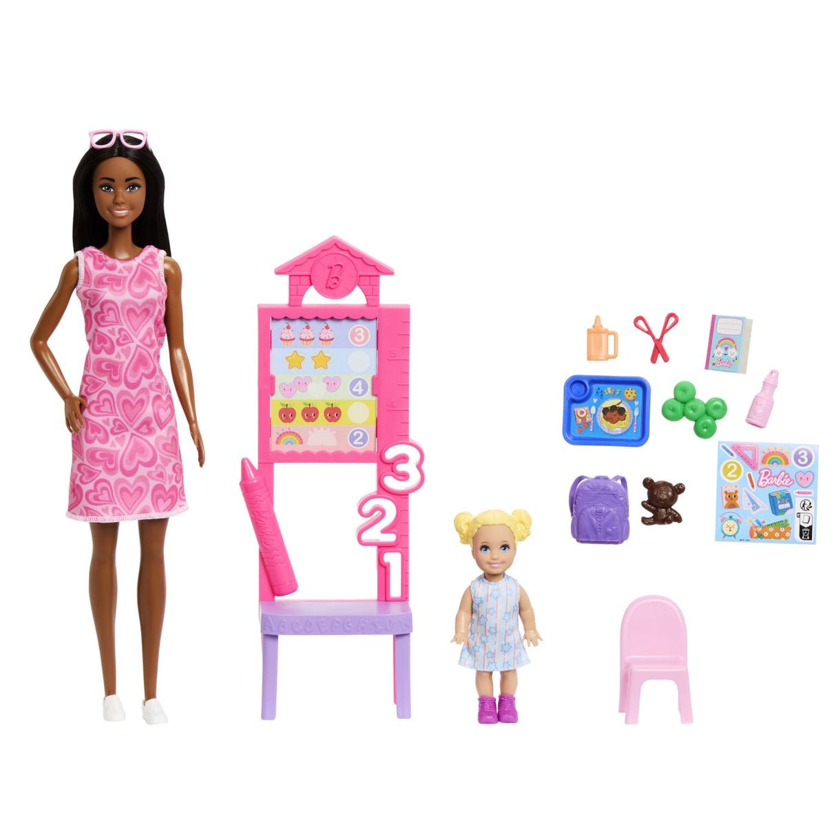 BARBIE SET DE JOACA PAPUSA BARBIE BRUNETA MULATRA FACE CARIERA PROFESOARA