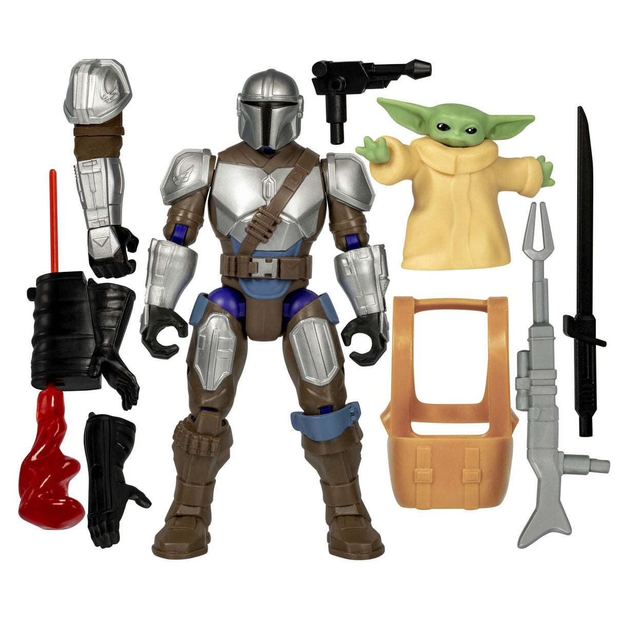 STAR WARS MIX MASHERS DELUXE SET FIGURINA MANDALORIAN AND GROGU 12CM SI ACCESORII