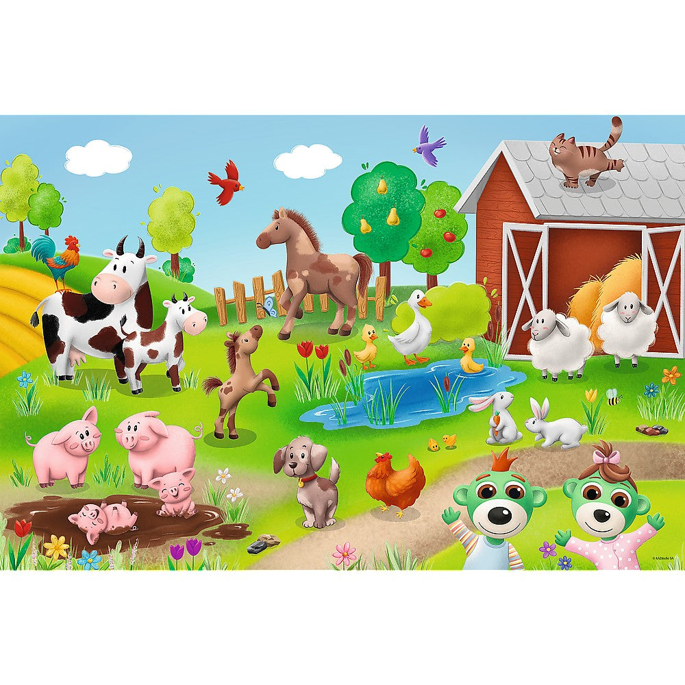 PUZZLE TREFL 24 MAXI BABIES AND THE BEAR ANIMALE LA FERMA