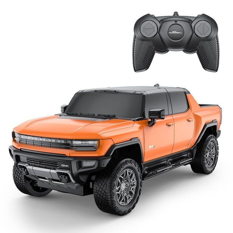 MASINA CU TELECOMANDA HUMMER EV PORTOCALIU CU SCARA 1 LA 24