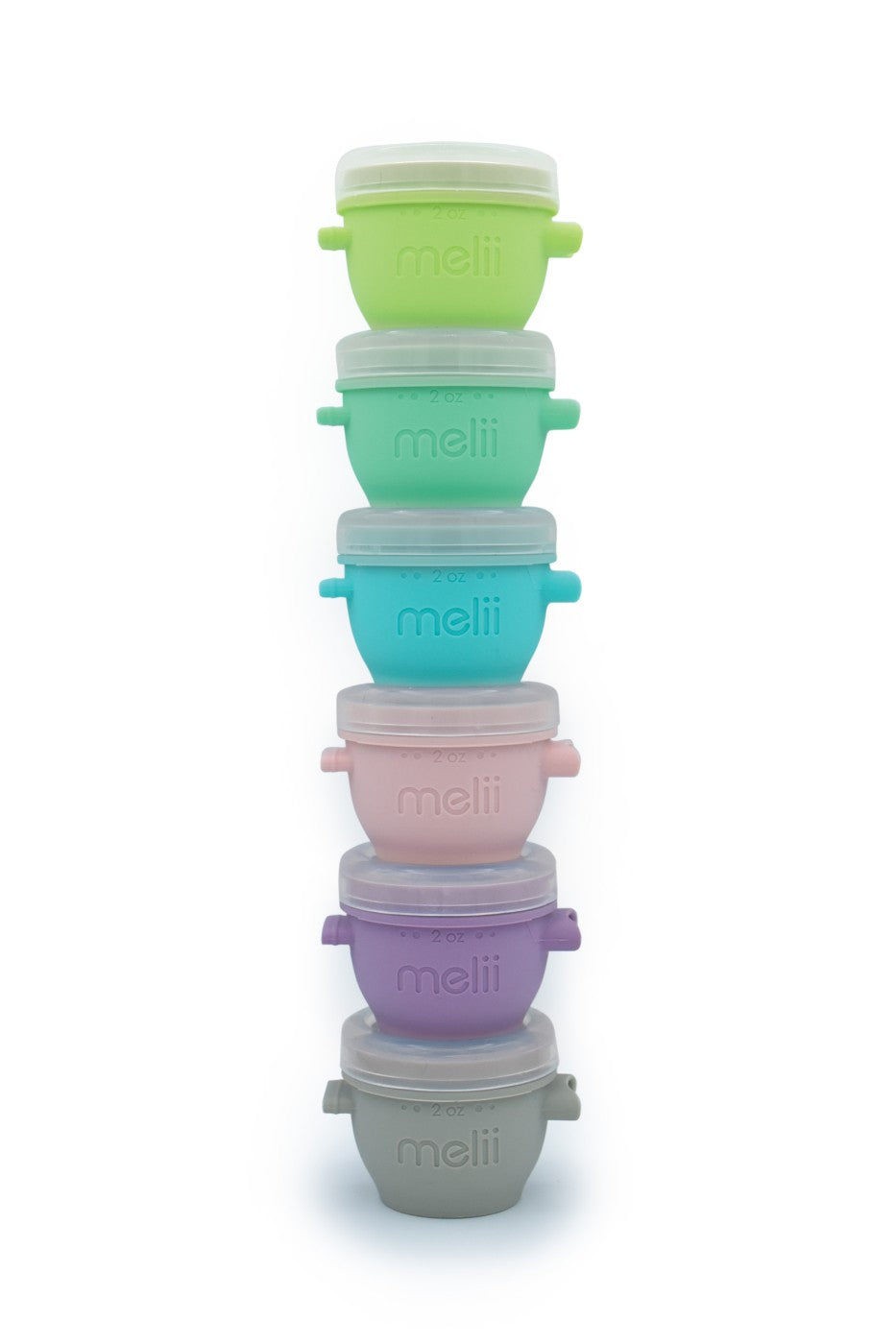 SET 6 RECIPIENTE SILICON SNAP&GO, MELII, 59 ML