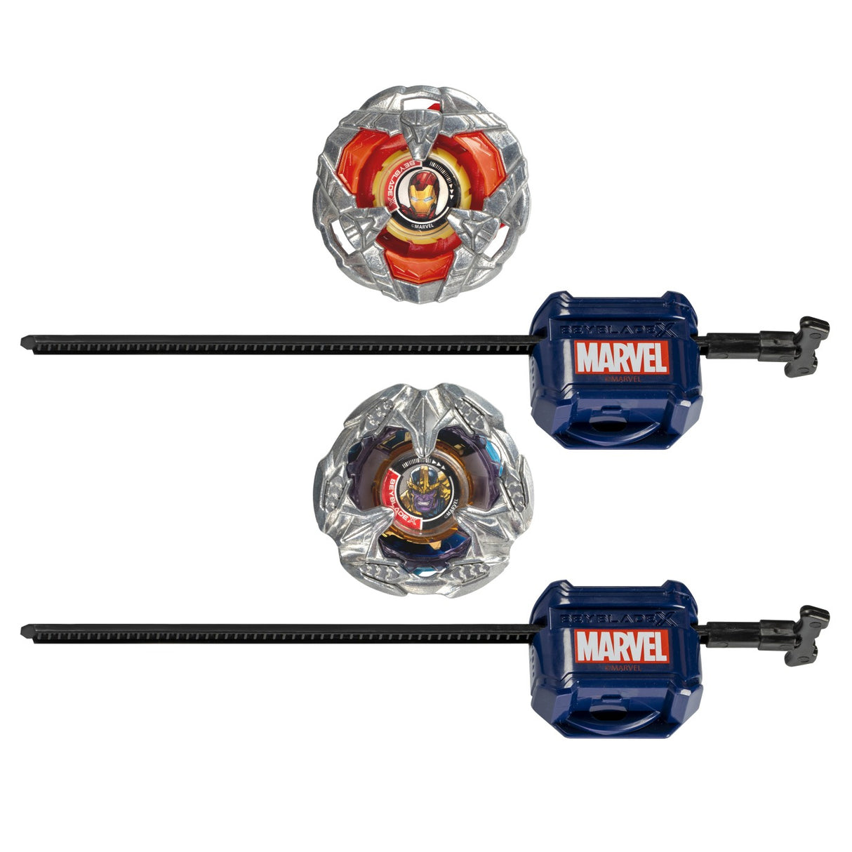 BEYBLADE X MARVEL SET DUO IRON MAN 4-80B SI THANOS 4-60P