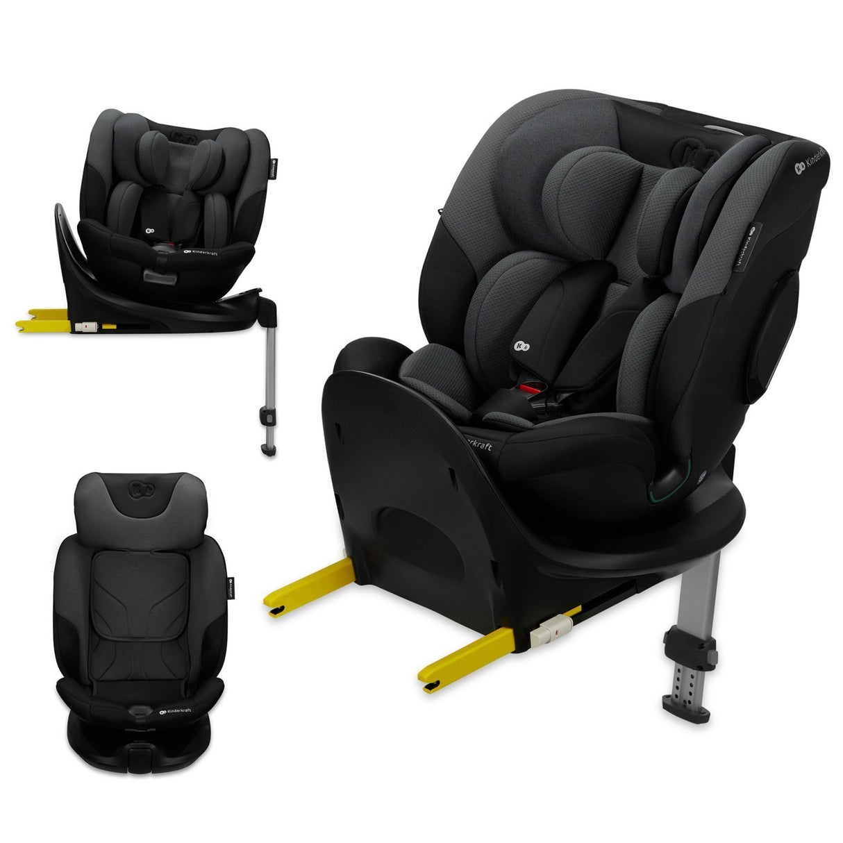 SCAUN AUTO KINDERKRAFT I-FIX, I-SIZE 40-150 CM, GRAPHITE BLACK