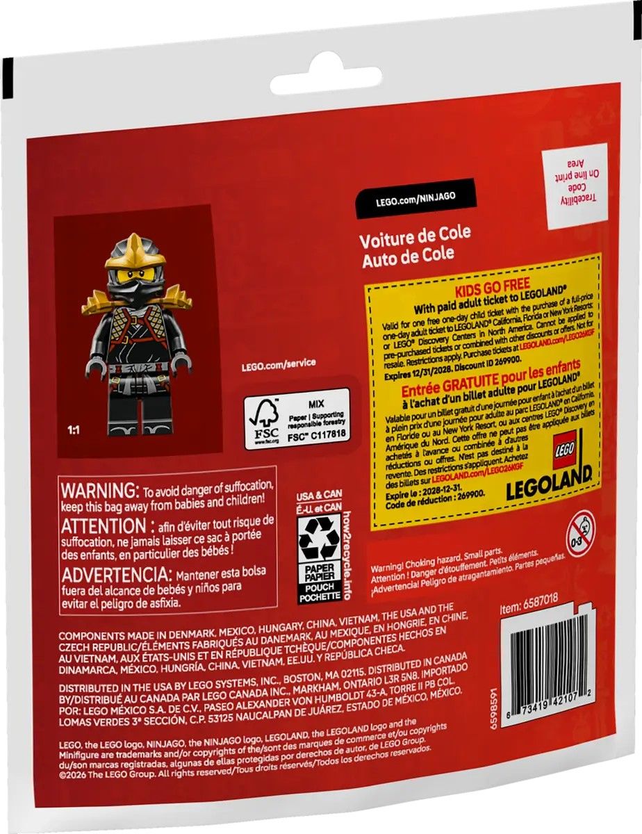LEGO NINJAGO MASINA RAZBOINICULUI NINJA COLE 30723