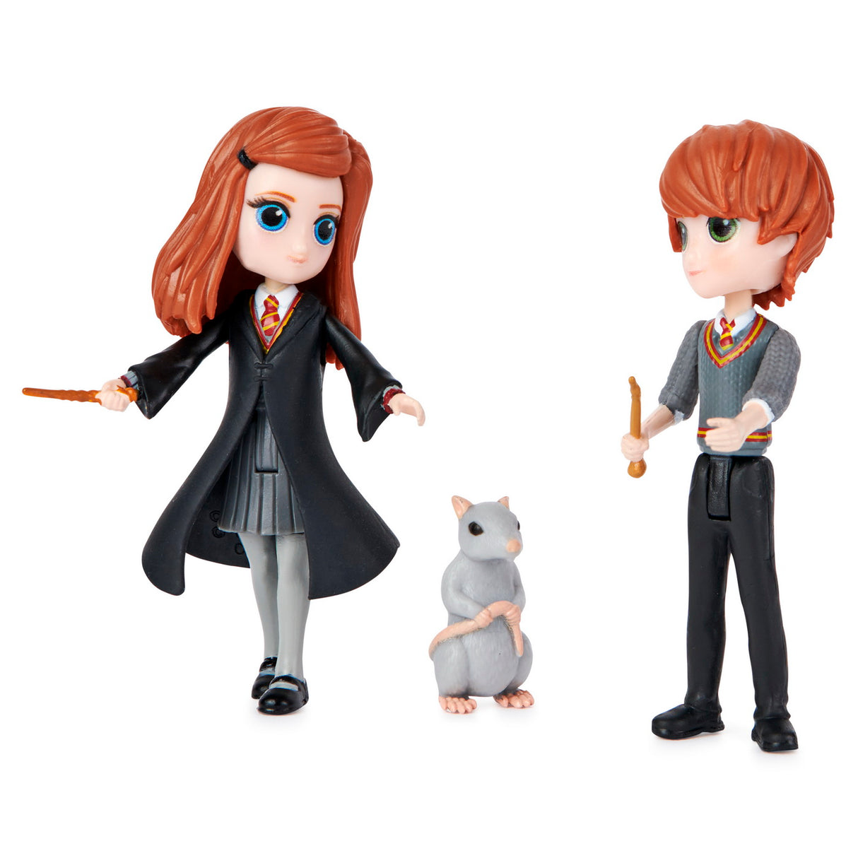 HARRY POTTER WIZARDING WORLD MAGICAL MINIS SET 2 FIGURINE RON SI GINNY WEASLEY