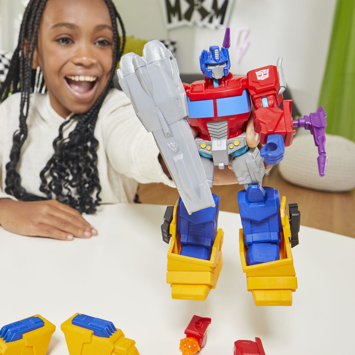 TRANSFORMERS MIX MASHERS SET FIGURINA OPTIMUS PRIME 12CM SI ACCESORII