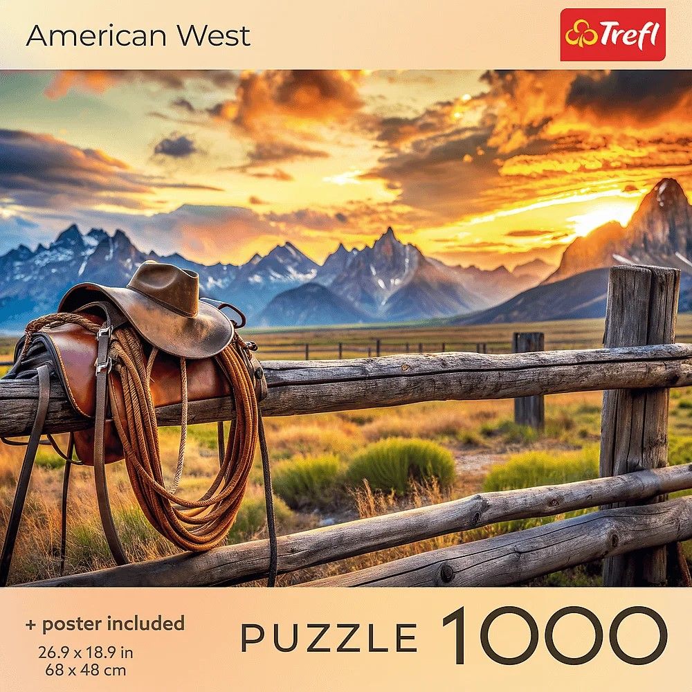 PUZZLE TREFL 1000 COLECTIA SUA VESTUL AMERICAN POSTER INCLUS
