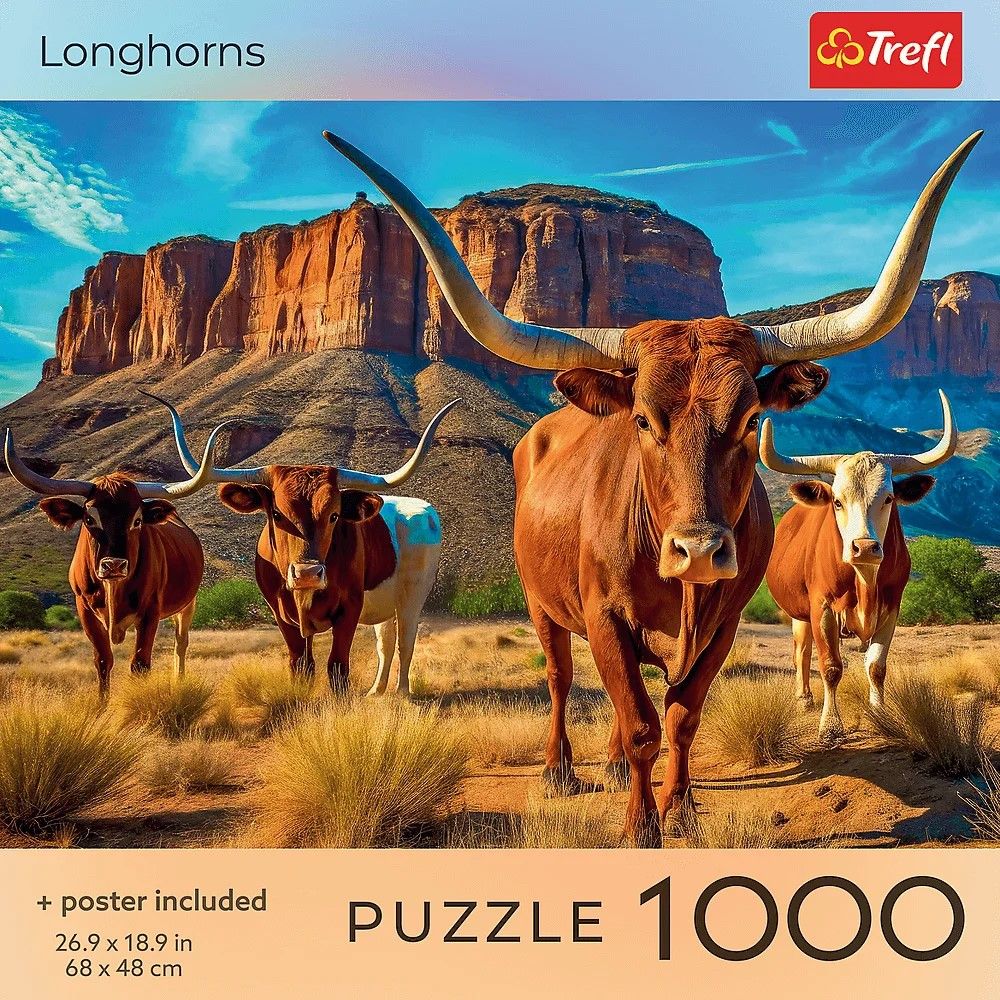 PUZZLE TREFL 1000 COLECTIA SUA LONGHORNS POSTER INCLUS