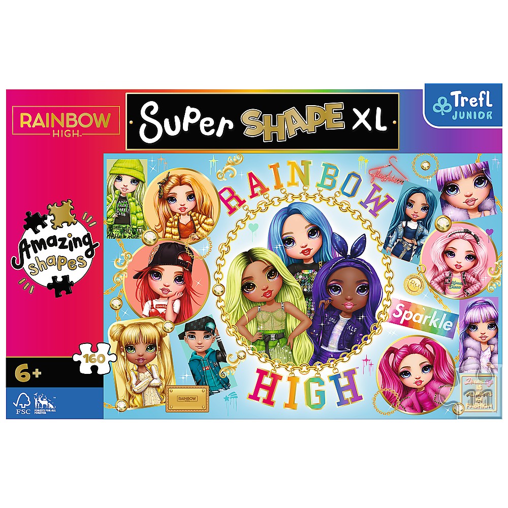 PUZZLE TREFL PRIMO SUPER SHAPE XXL 160 RAINBOW HIGH PRIETENELE COLORATE