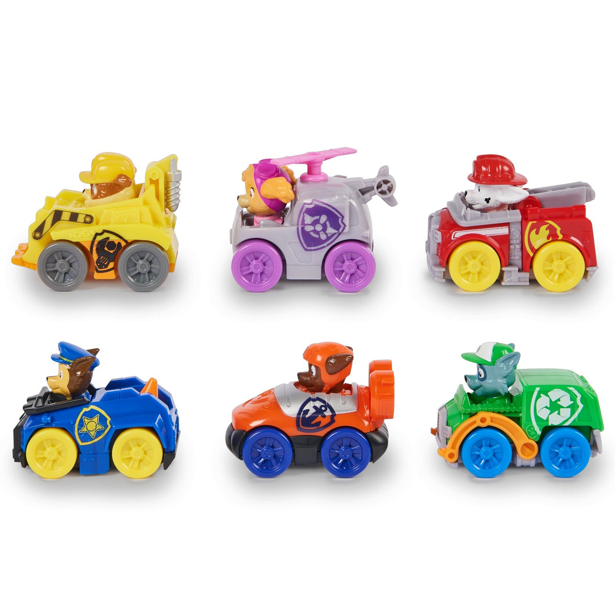 PATRULA CATELUSILOR PUP SQUAD RACERS PACHET CADOU 6 VEHICULE DE BAZA