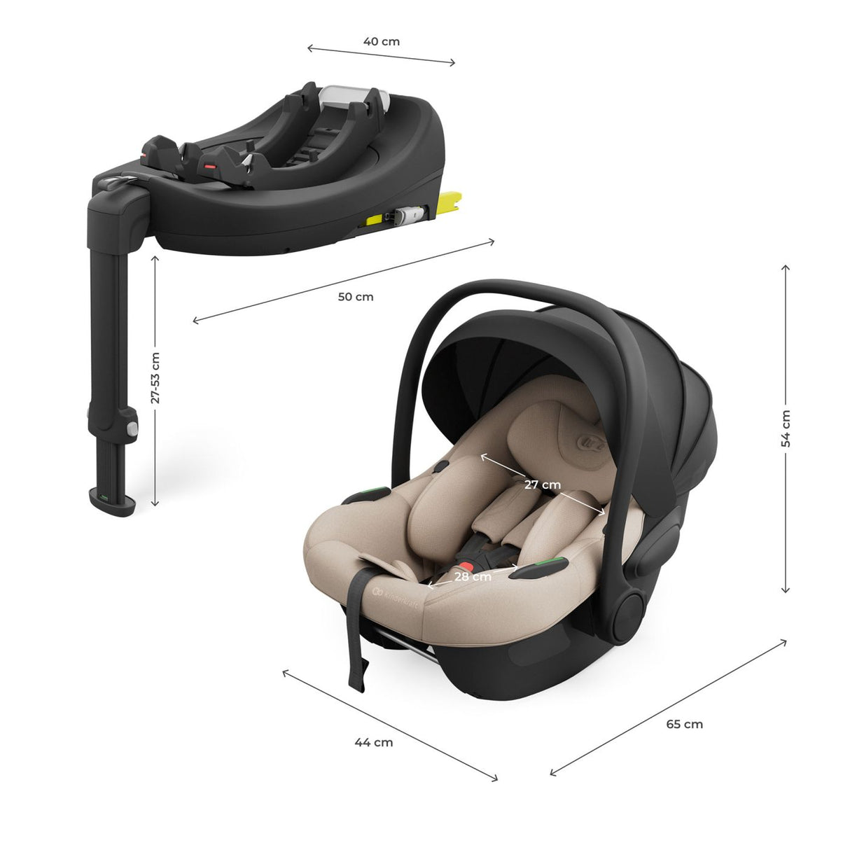 SCOICA AUTO KINDERKRAFT I-LITE CU BAZA ENDURA SAFE FX BEIGE