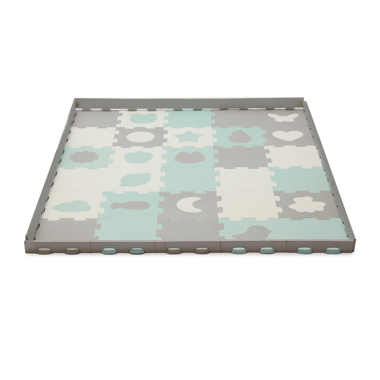 COVORAS DE JOACA KINDERKRAFT LUNO SHAPES, PUZZLE 3D, SPUMA, MINT