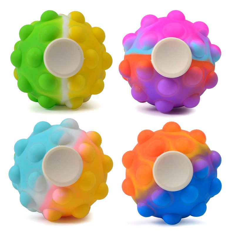 Fidget Spinner Pop It 3D tip Minge Senzoriala, Flippy, Jucarie Rotativa Anti-stres, pentru Copii si Adulti, Multicolor, 6 cm, Model Verde - vivimall.ro