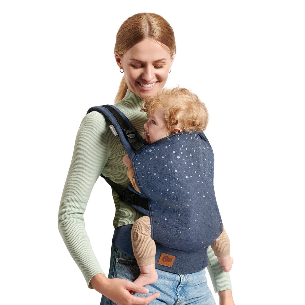 MARSUPIU ERGONOMIC KINDERKRAFT NINO, PANA LA 20 KG, CONFETTI DENIM