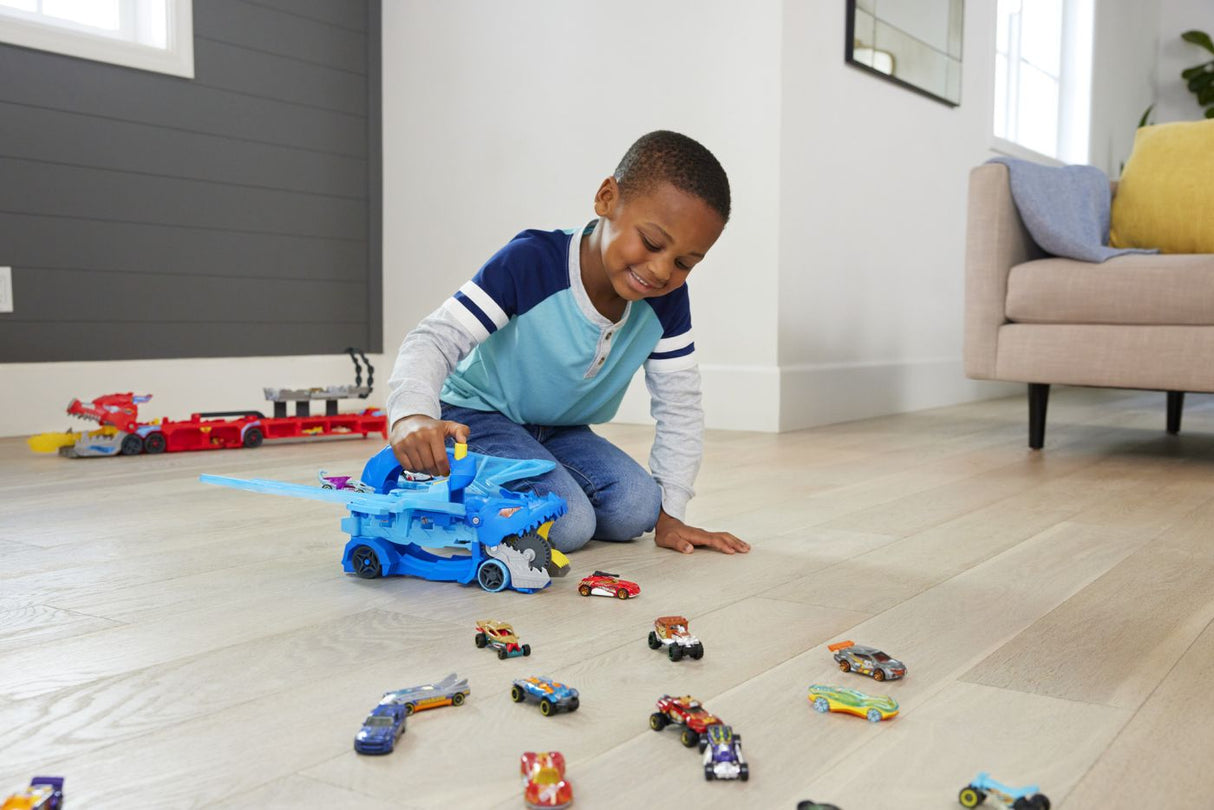 HOT WHEELS CITY TRANSPORTATOR SUPREM CU 2 DRAGONI