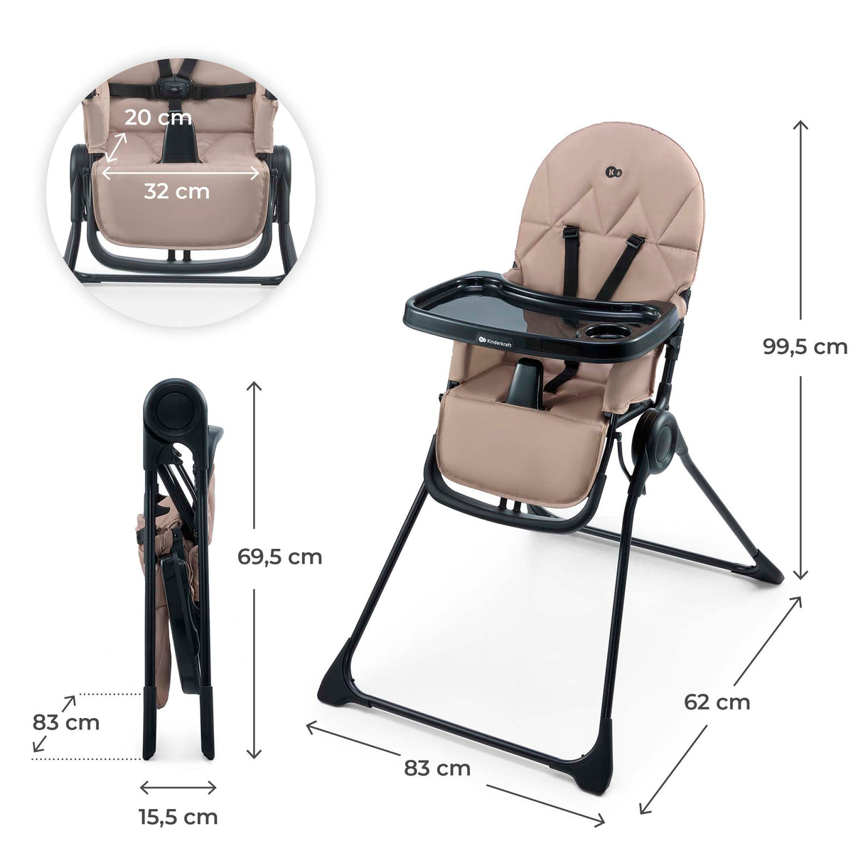 SCAUN DE MASA KINDERKRAFT BINCI, BEIGE