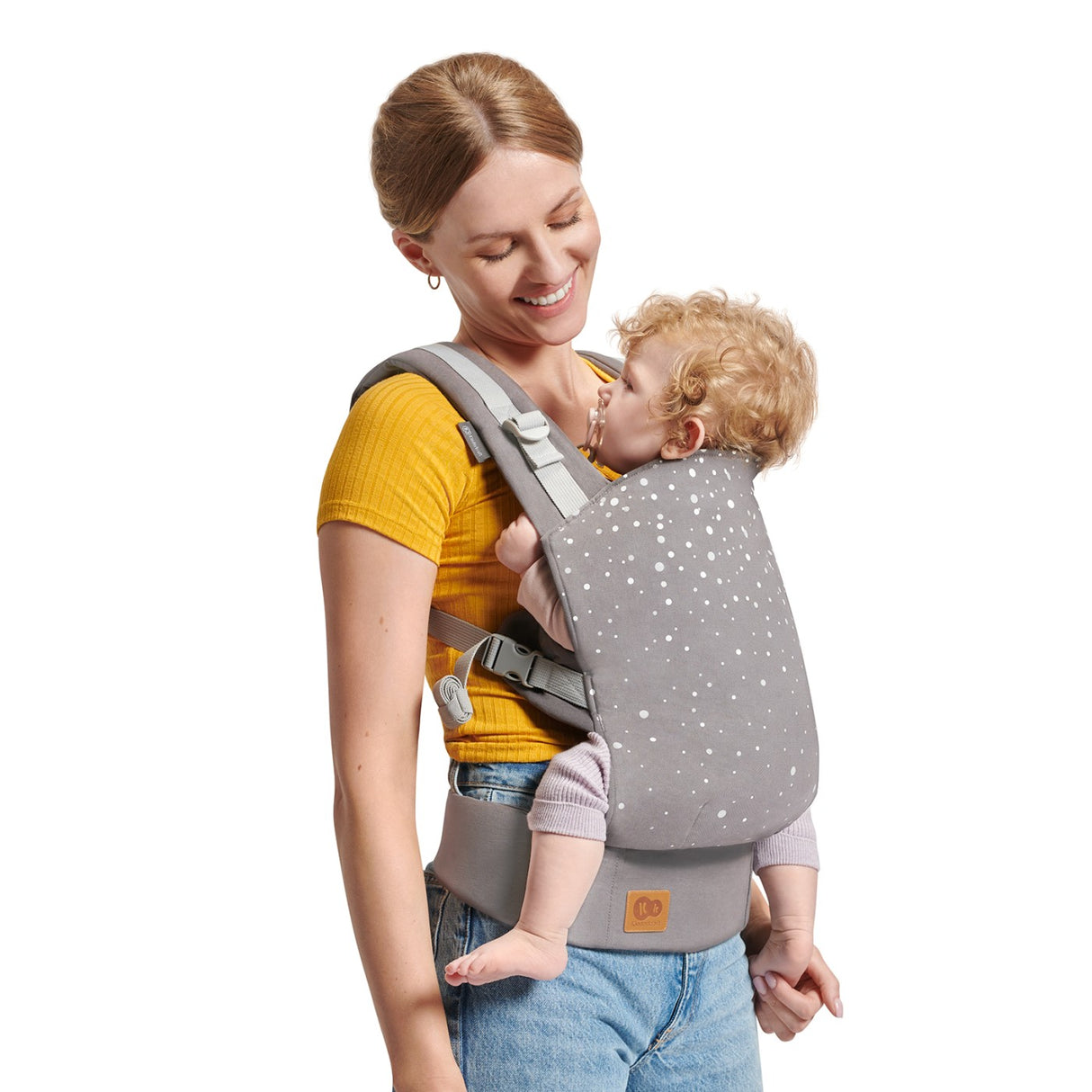 MARSUPIU ERGONOMIC KINDERKRAFT NINO, PANA LA 20 KG, CONFETTI GREY