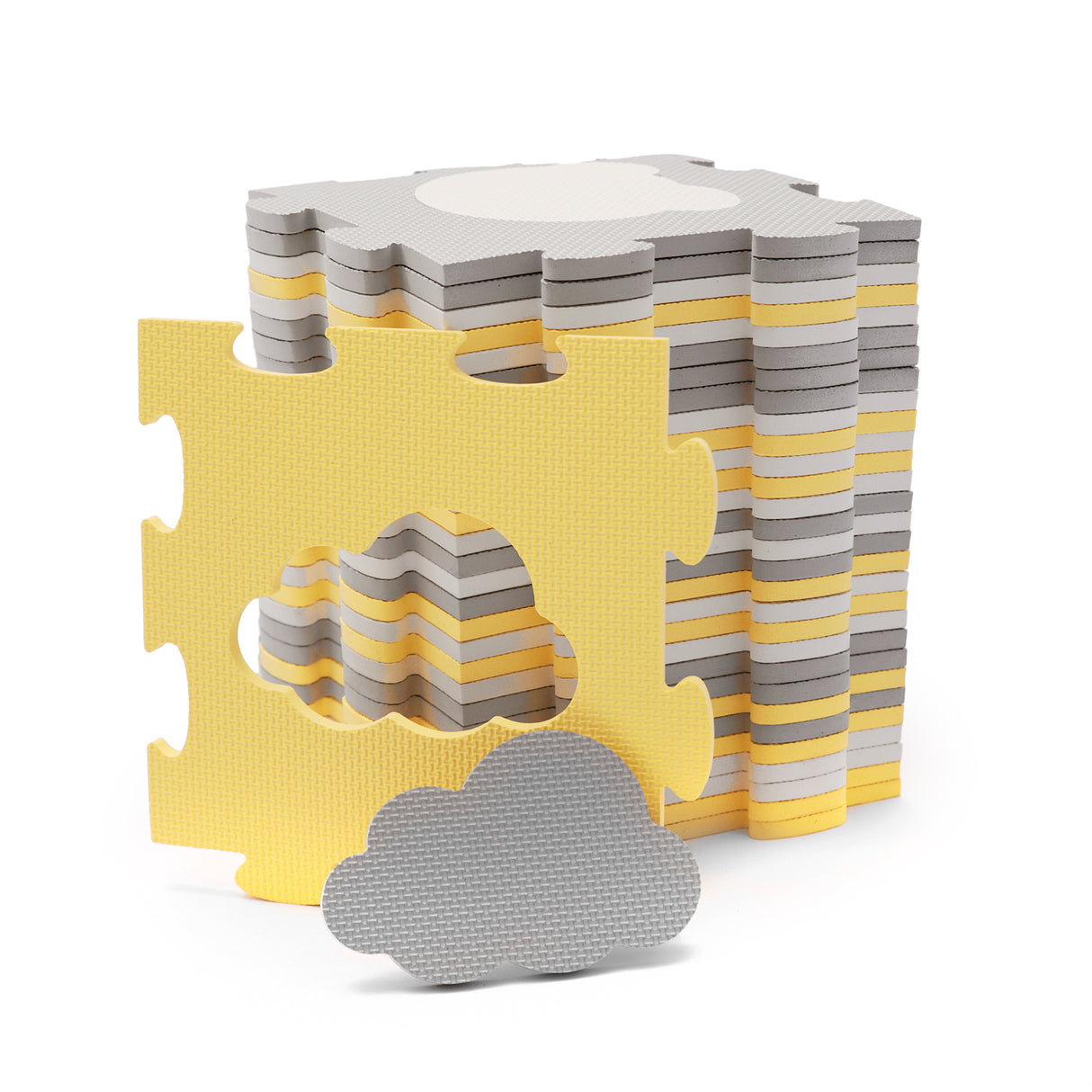 COVORAS DE JOACA KINDERKRAFT LUNO SHAPES, PUZZLE 3D, SPUMA, YELLOW
