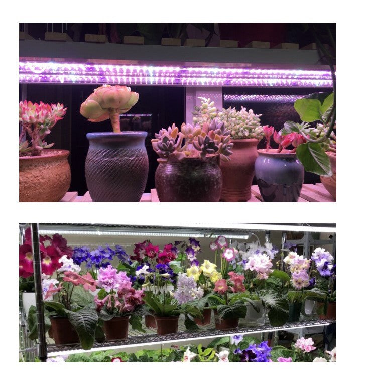 Lampa dubla pentru cresterea plantelor Vivimall, 50 cm, T5, tehnologie LED, nu afecteaza plantele, potrivit pentru intregul ciclu de crestere, multicolor - vivimall.ro