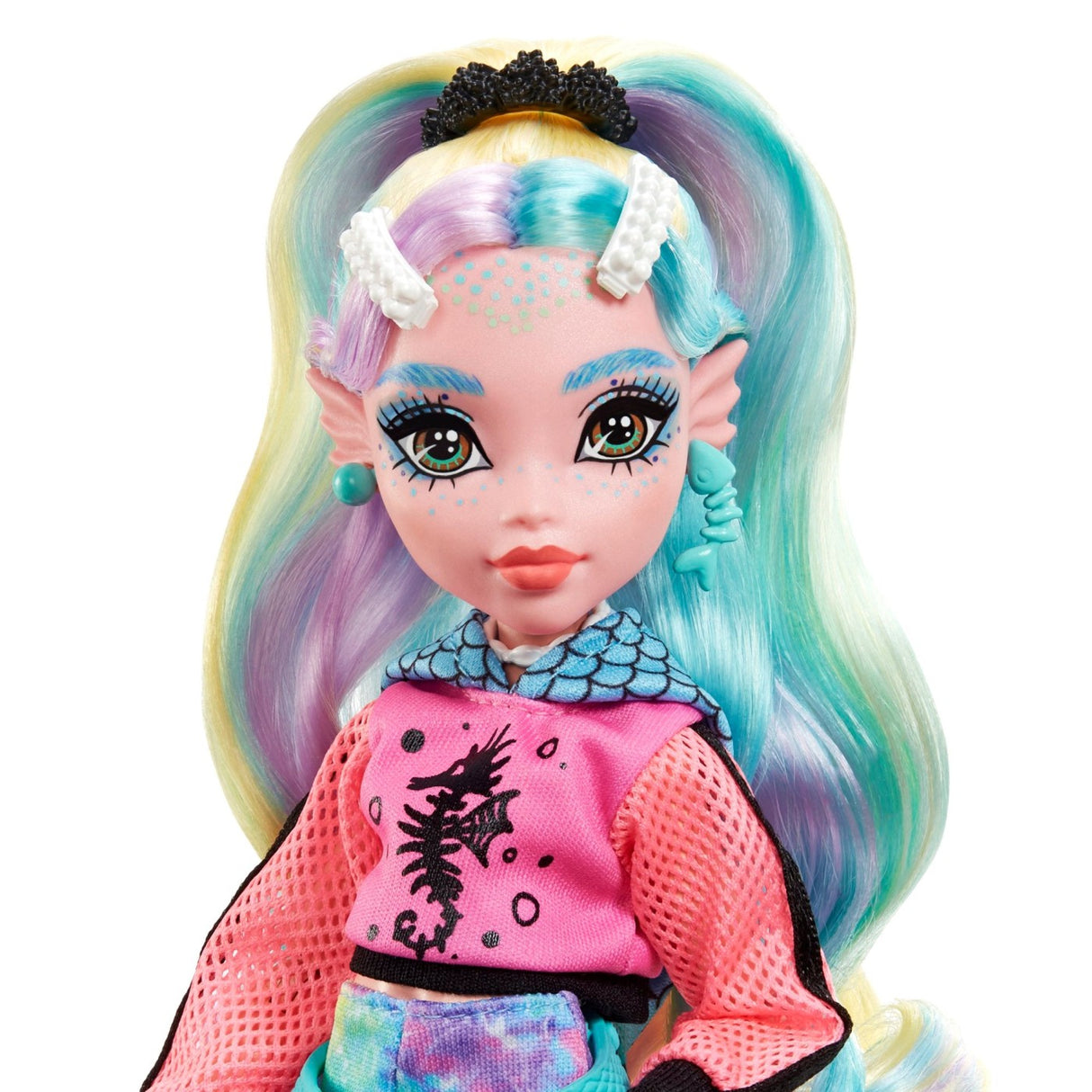 MONSTER HIGH PAPUSA LAGOONA BLUE CU ANIMALUT SI ACCESORII