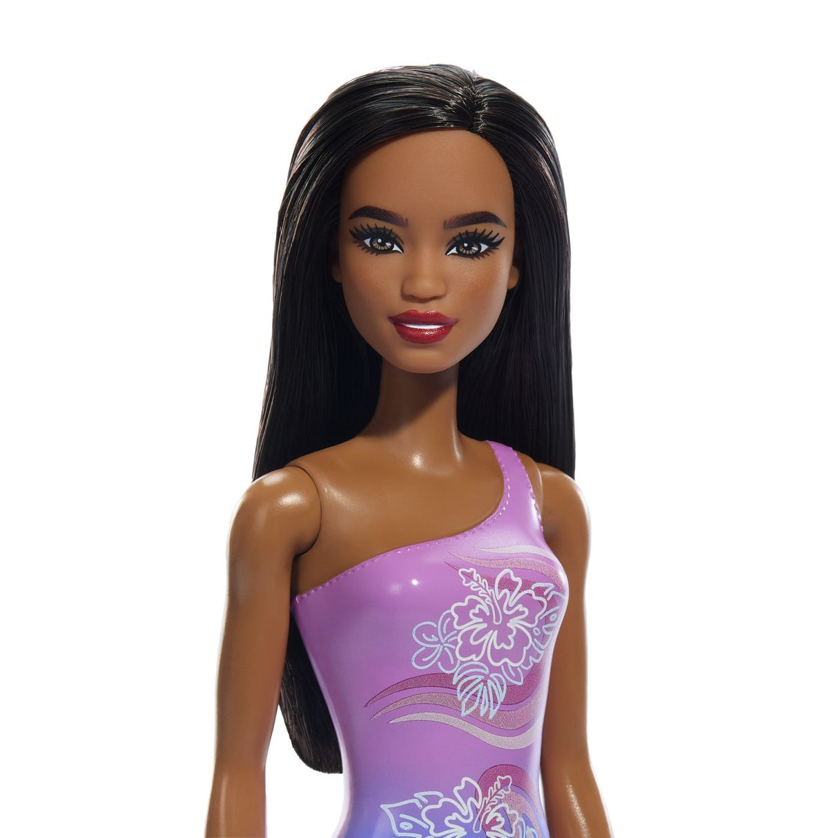 PAPUSA BARBIE BRUNETA CU COSTUM DE BAIE IN DOUA CULORI