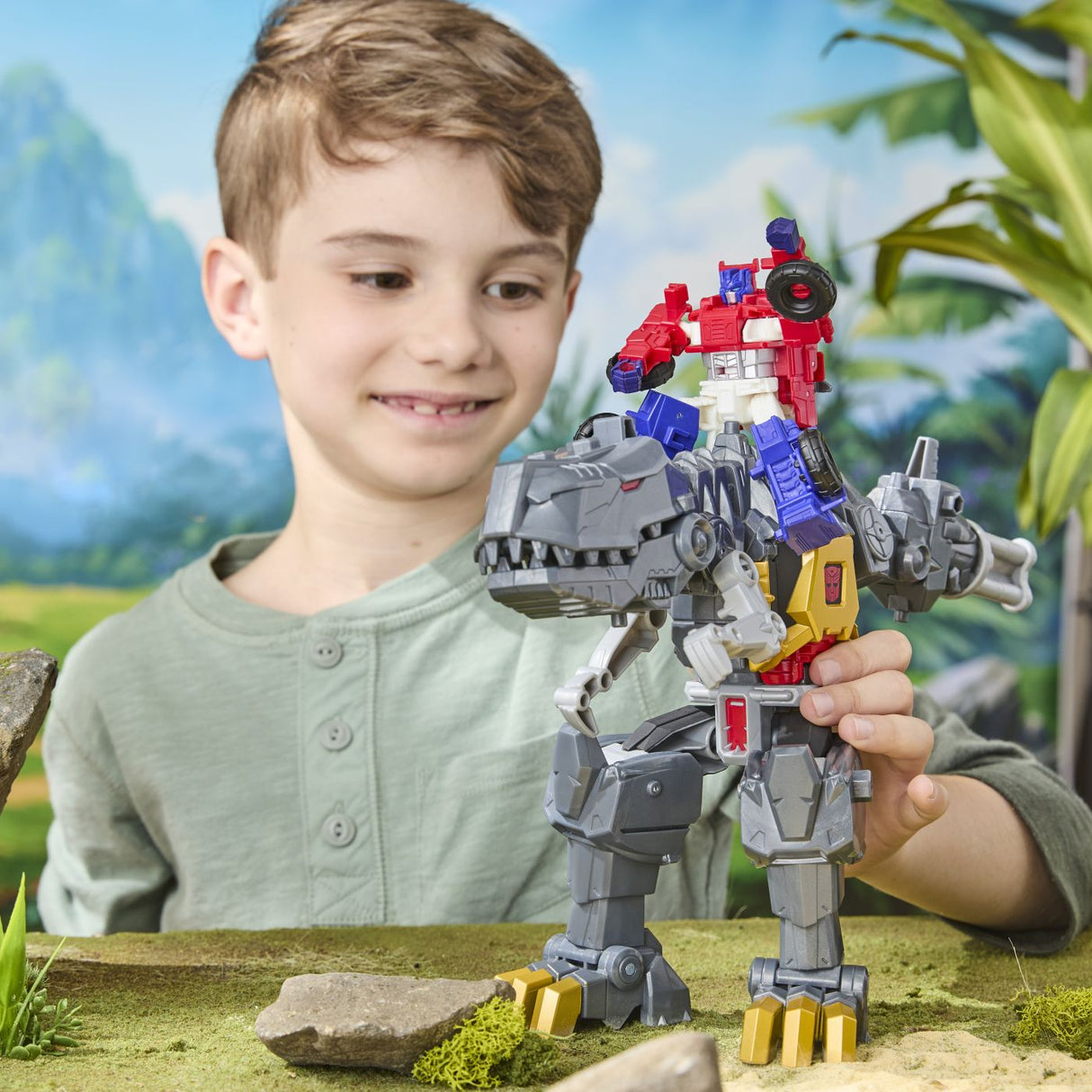 TRANSFORMERS CYBERWORLD ROBOT GRIMLOCK TRANSFORMABIL IN DINOZAUR