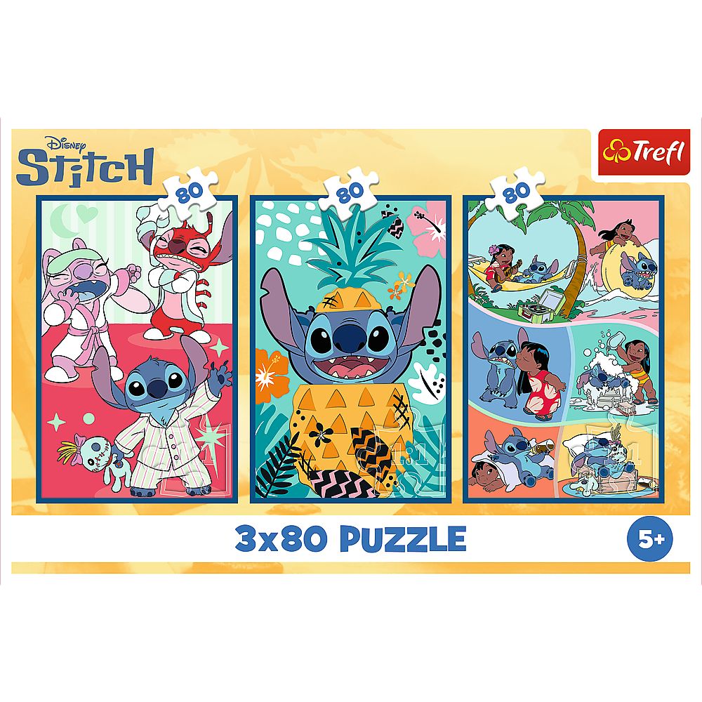 PUZZLE TREFL 3X800 STITCH LUMEA LUI STITCH