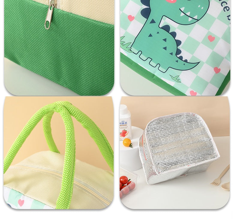 Geanta Termoizolanta Imprimeu Dinozaur Verde | HappyTote 5