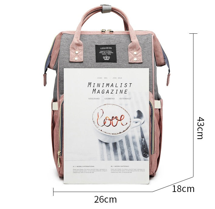 Rucsac Pentru Mamici Gri Roz | MommyBag 4 - vivimall.ro