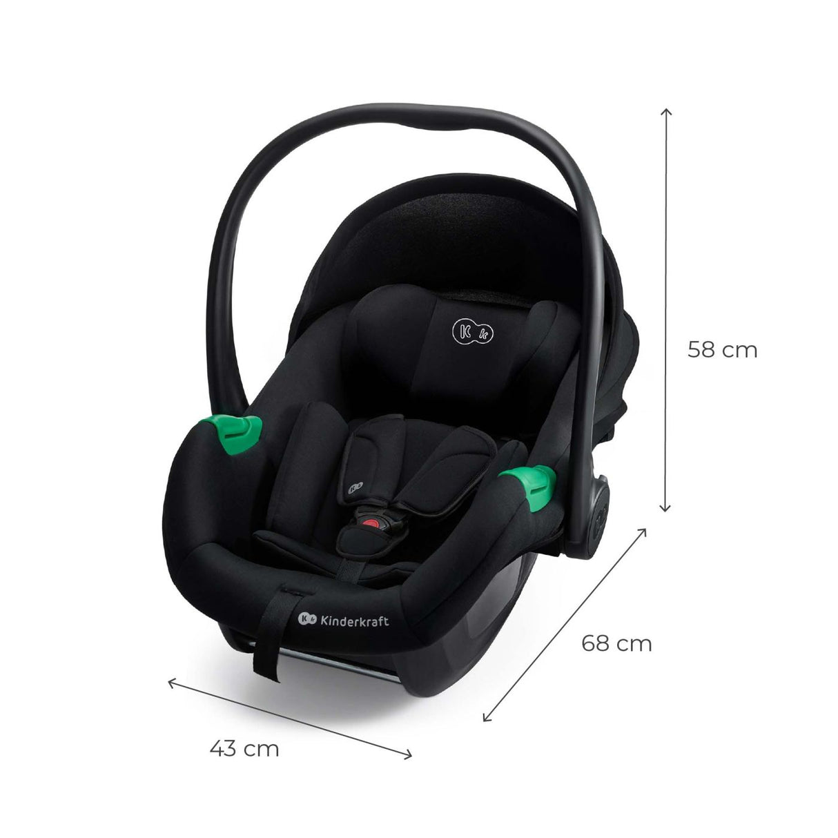 SCOICA AUTO KINDERKRAFT MINK PRO 2 I-SIZE 40-75 CM + BAZA ZESTAW BLACK