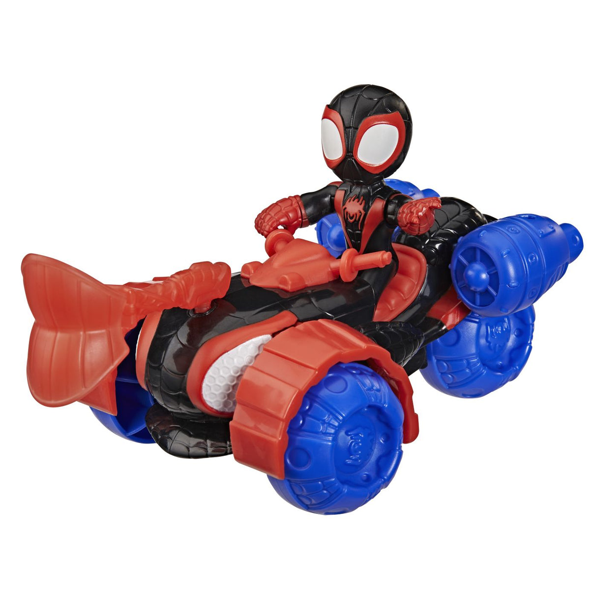SPIDEY SI PRIETENII LUI UIMITORI MARVEL SET FIGURINA MILES SPIN MORALES SI VEHICUL TECHNO RACER 7.6CM