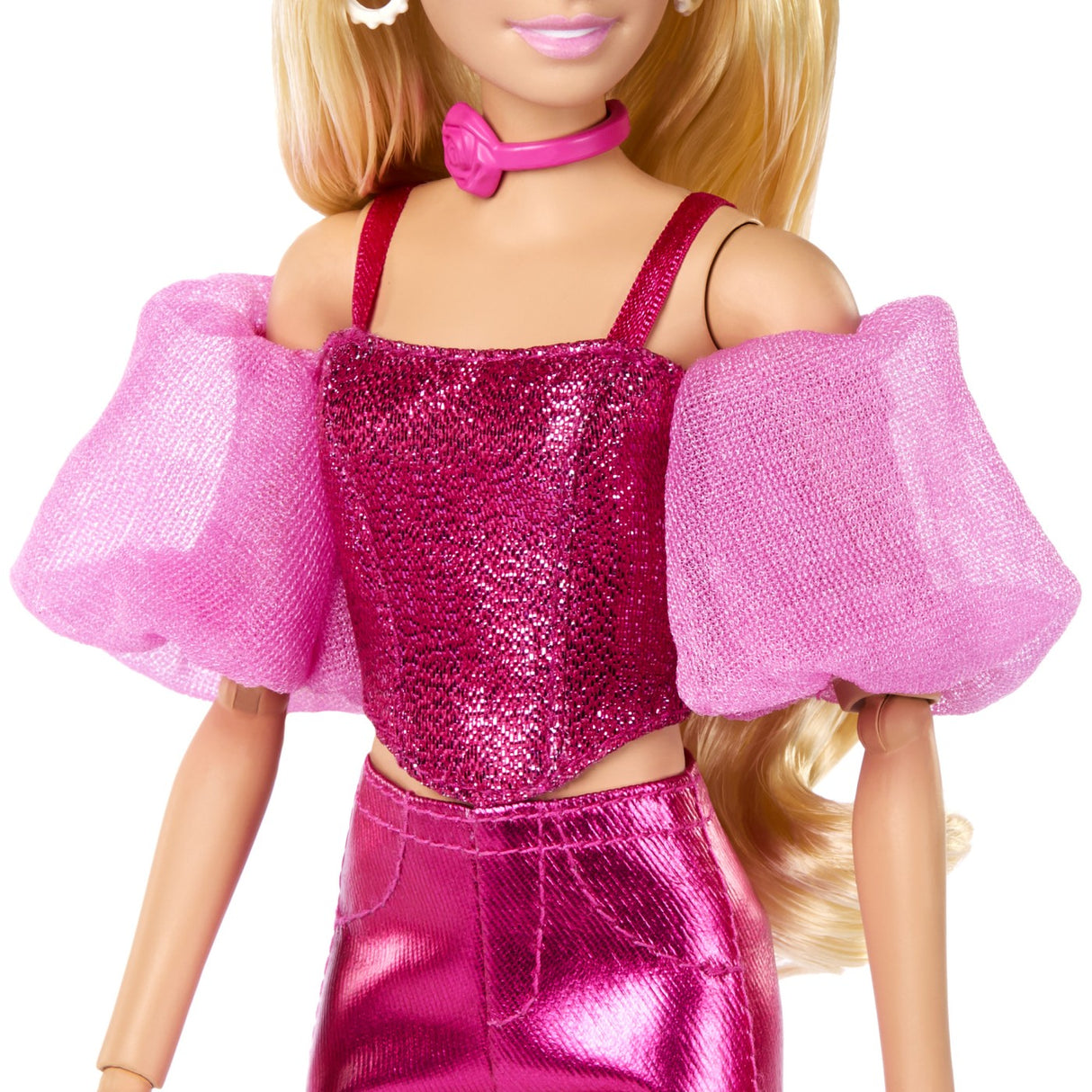 BARBIE DELUXE STYLE PAPUSA BARBIE TINUTA ROZ METALIZAT