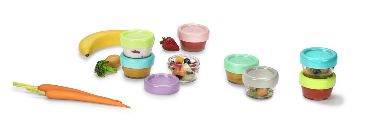 SET 12 RECIPIENT STICLA PENTRU HRANA BEBE, MELII, 59 ML