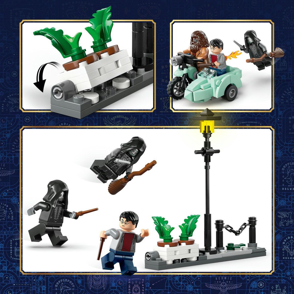 LEGO HARRY POTTER HAGRID SI HARRY IN FUGA DE PE ALEEA BOSCHETELOR 76459