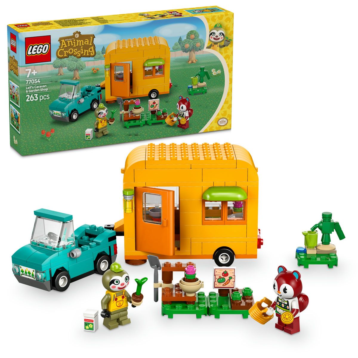 LEGO ANIMAL CROSSING CARAVANA SI MAGAZINUL DE GRADINARIT AL LUI LEIF 77054