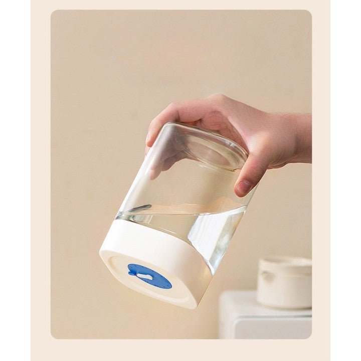 Borcan din Sticla de Inalta Calitate, Vivimall, Capac Ermetic, Uz Casnic, Depozitarea Condimentelor sau a Alimentelor Umede si Uscate, 750 mL, 10x10x12.2 cm, Alb - vivimall.ro