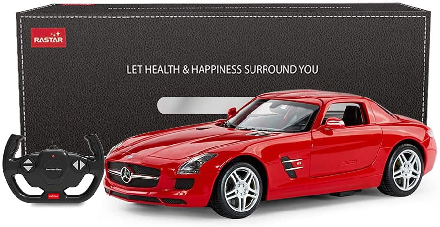 MASINA CU TELECOMANDA MERCEDES-BENZ SLS ROSU SCARA 1 LA 14